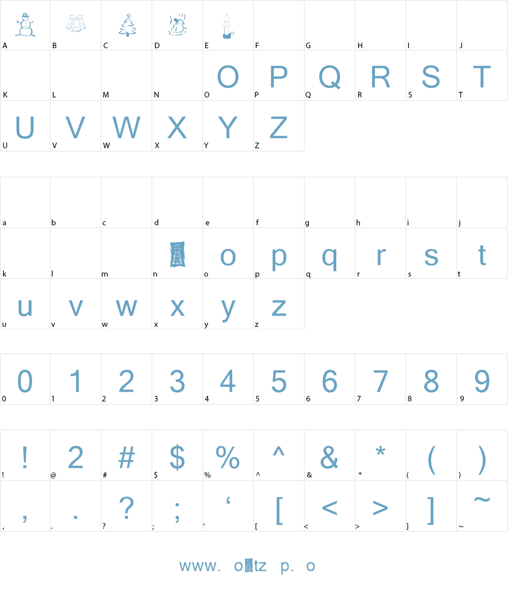 KR Christmas Dings Three Font Character